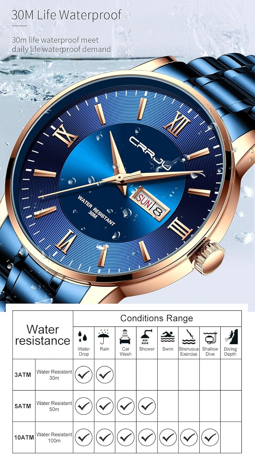 Men'S Fashion Luxury Stainless Steel Watches for Men Business Auto Date Chronograph Analog Quartz Wristwatches